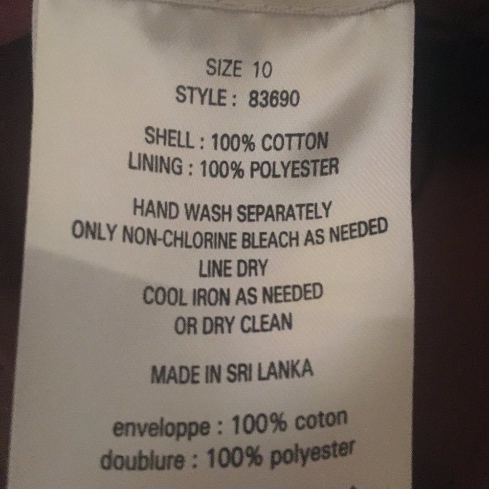 David’s Bridal Cocoa/Chocolate Short Cotton Dress Y-Neck and Skirt Pleating - 2 - Picture 6 of 6